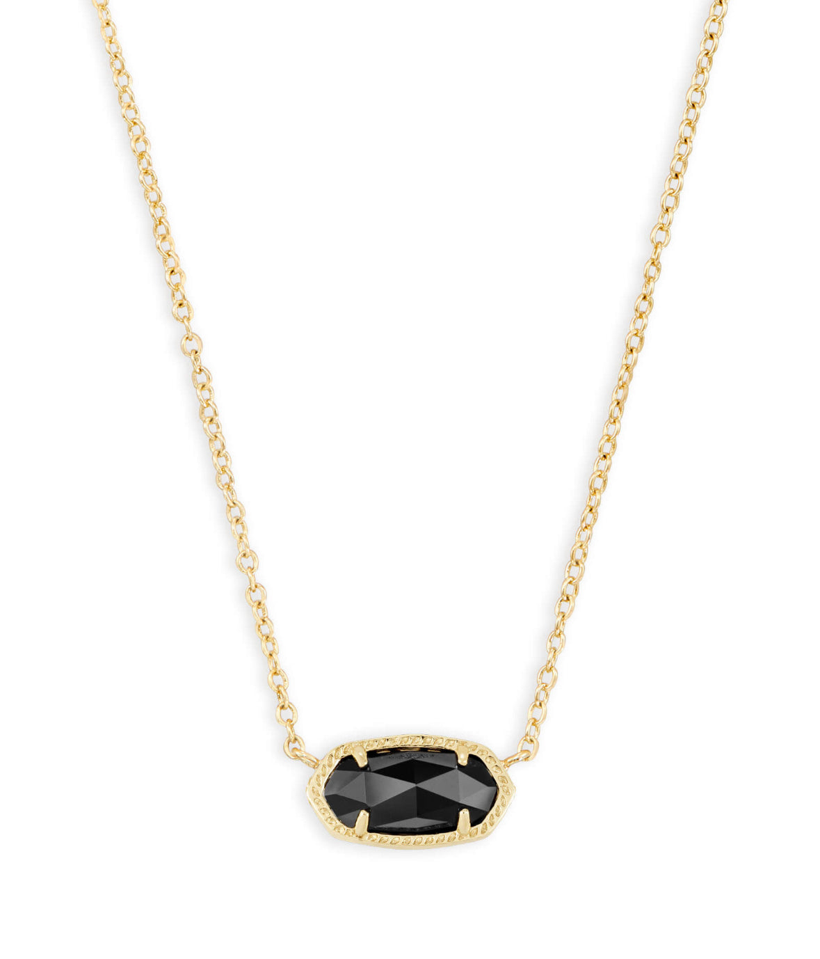 Elisa Short Pendant Necklace – Gold & Black