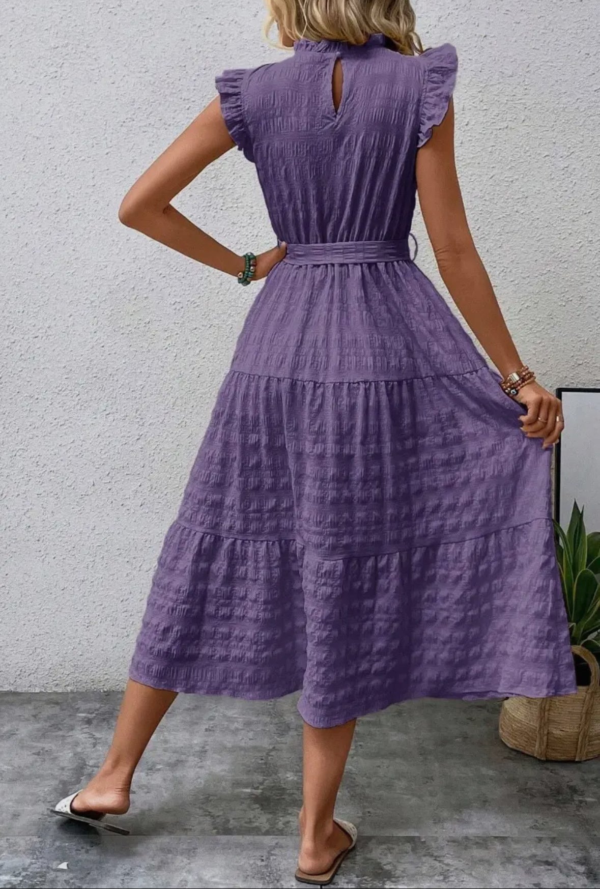 Purple Dress With String Belt