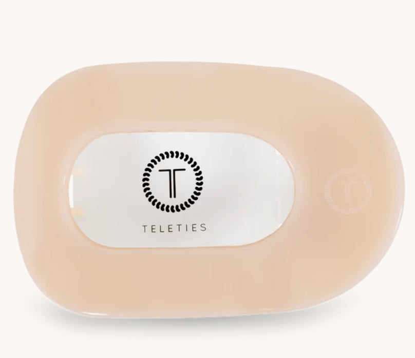 Almond Beige Flat Round Clip