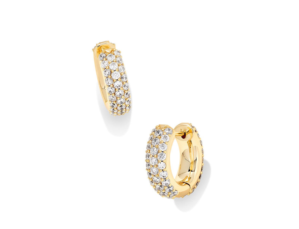MIKKI PAVE HUGGIE EARRINGS GOLD
