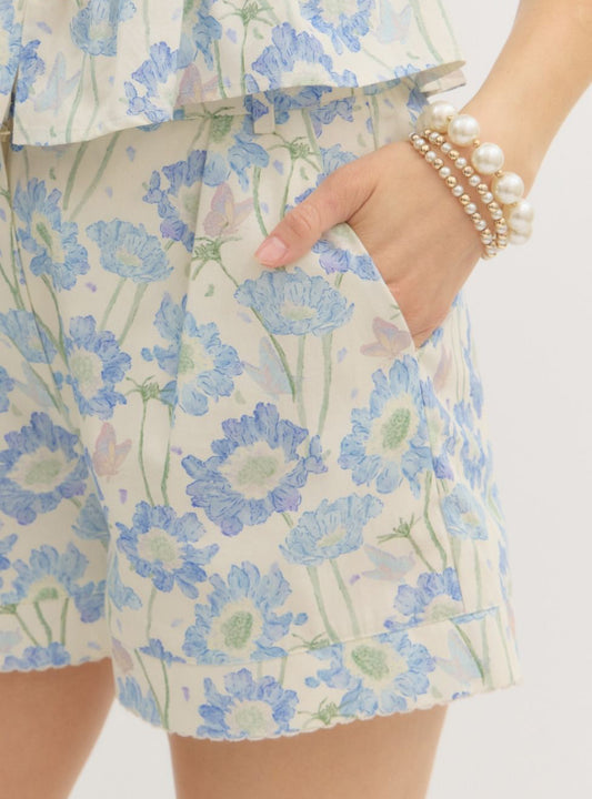 Blue Butterfly Floral