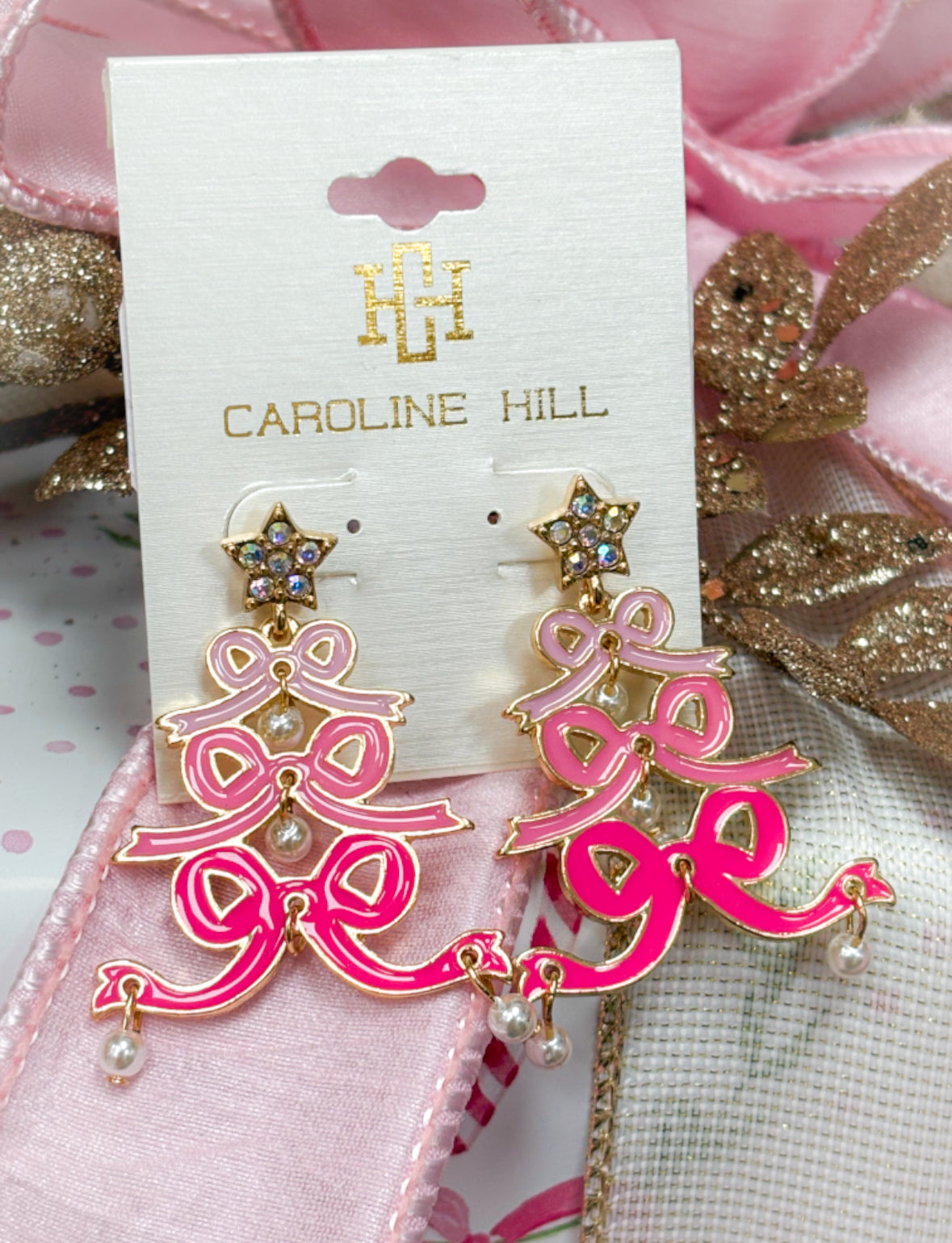 Cheerful Bow Tree Earrings
