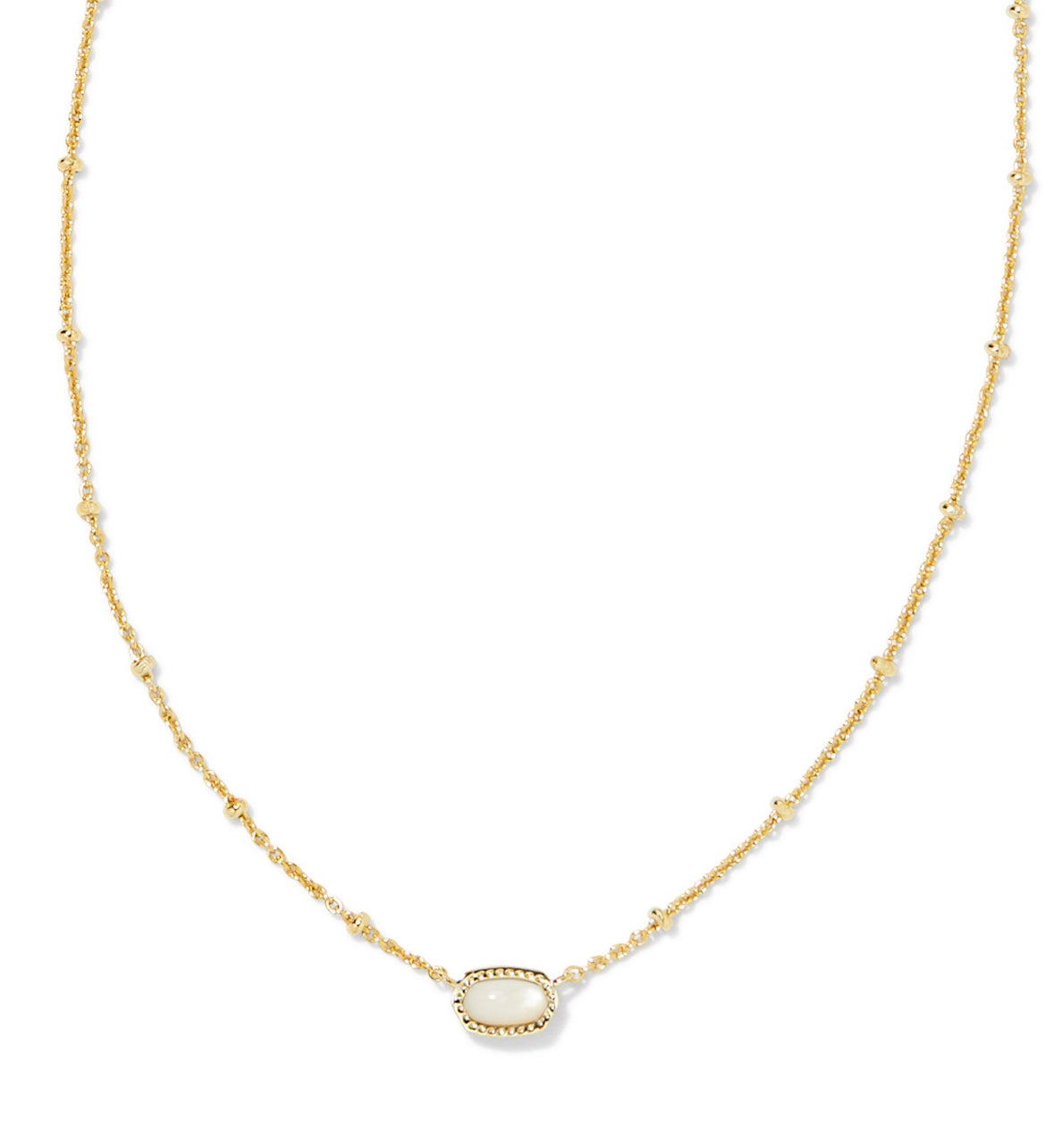 Mini Elisa Satellite Short Pendant Necklace – Gold & Ivory Mother of Pearl
