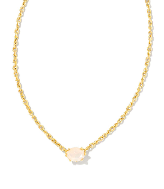 Cailin Crystal Pendant Necklace – Gold Champagne Opal Crystal
