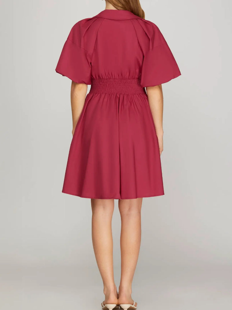 Berry Zip Up Dress