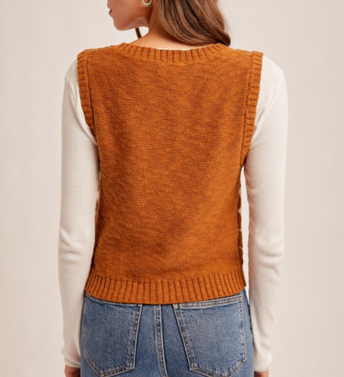 V-Neck Slub Textured Vest