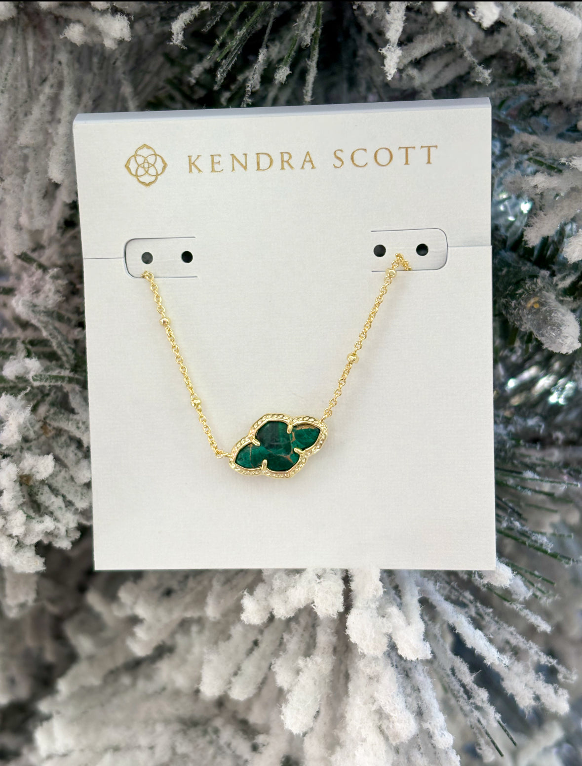 Abbie Pendant Gold Bronze Veined Green Malachite Kendra Scott Necklace