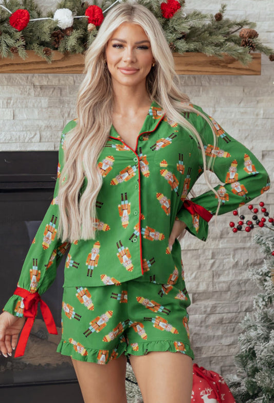 Green Nutcracker PJ Set