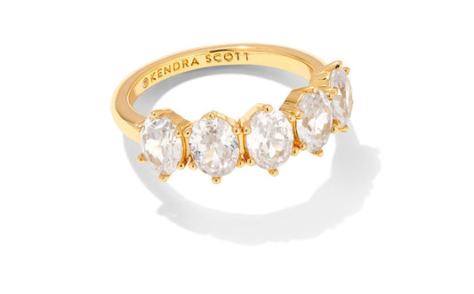 Cailin Crystal Band Ring – Gold & White CZ