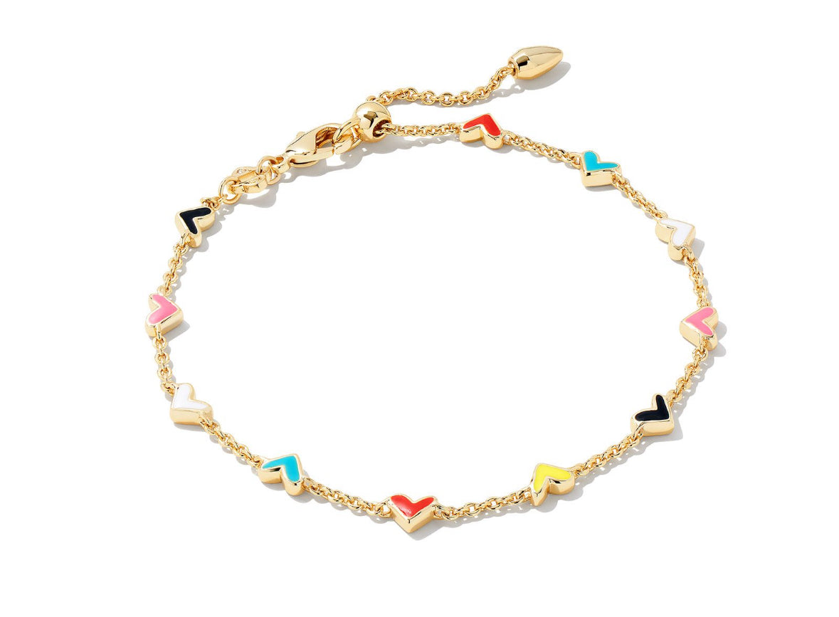 HAVEN HEART DELICATE CHAIN BRACELET GOLD MULTI MIX