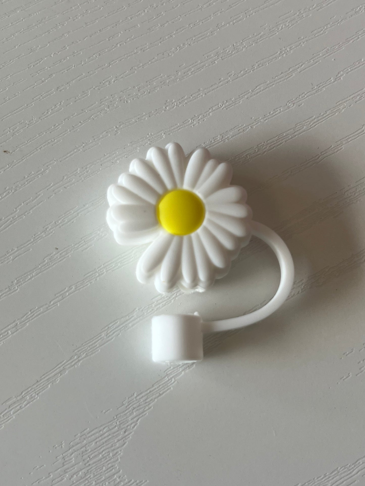White Flower Straw Topper