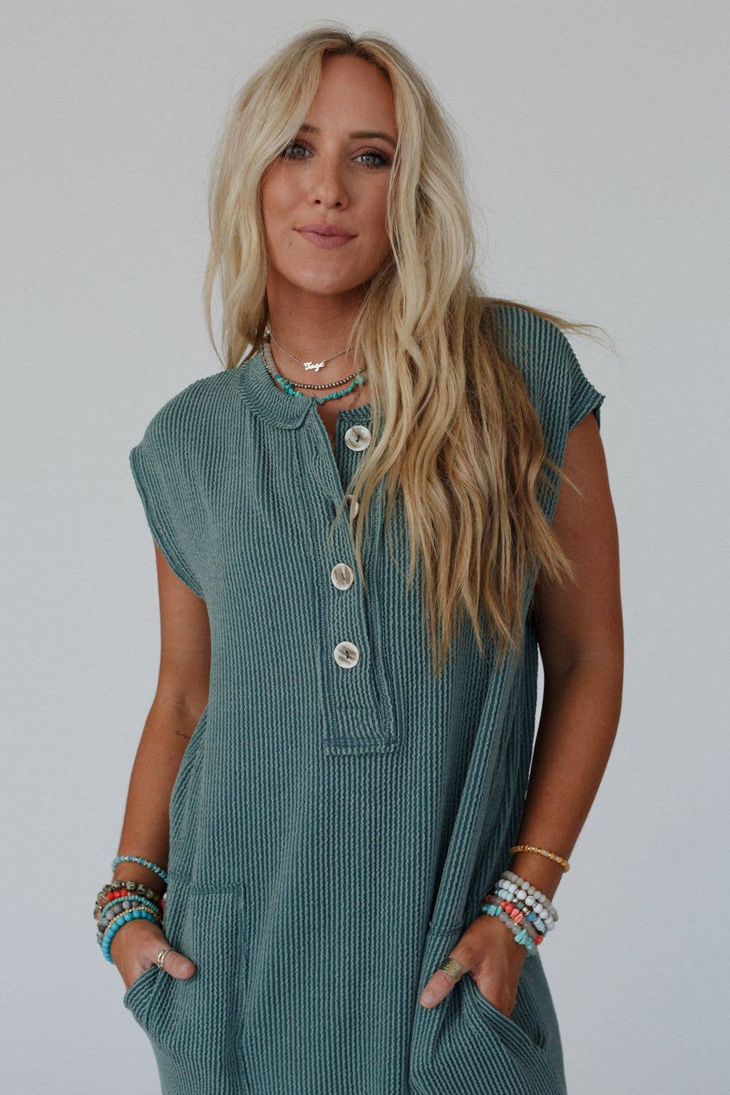 Madeline Textured Maxi Dress - Moss: XL