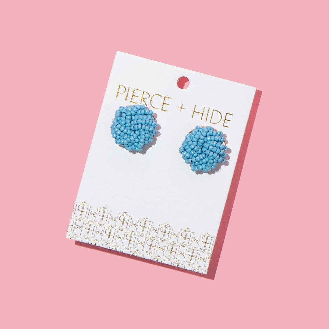 Custom Beaded Knot Stud Earrings | Knotted Stud : Mustard