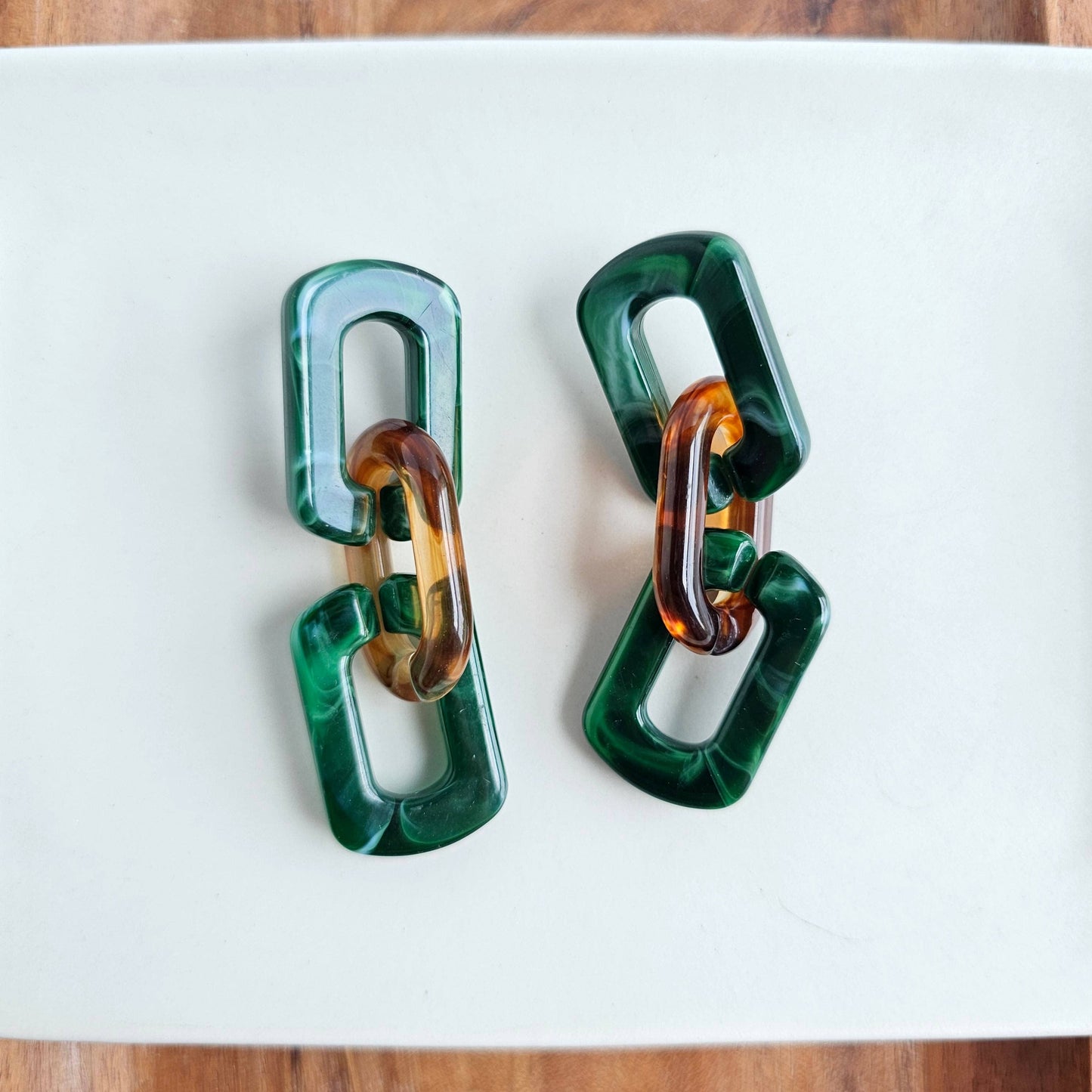 Tabitha Earrings - Forest & Amber // Fall, Jewelry, Gifts