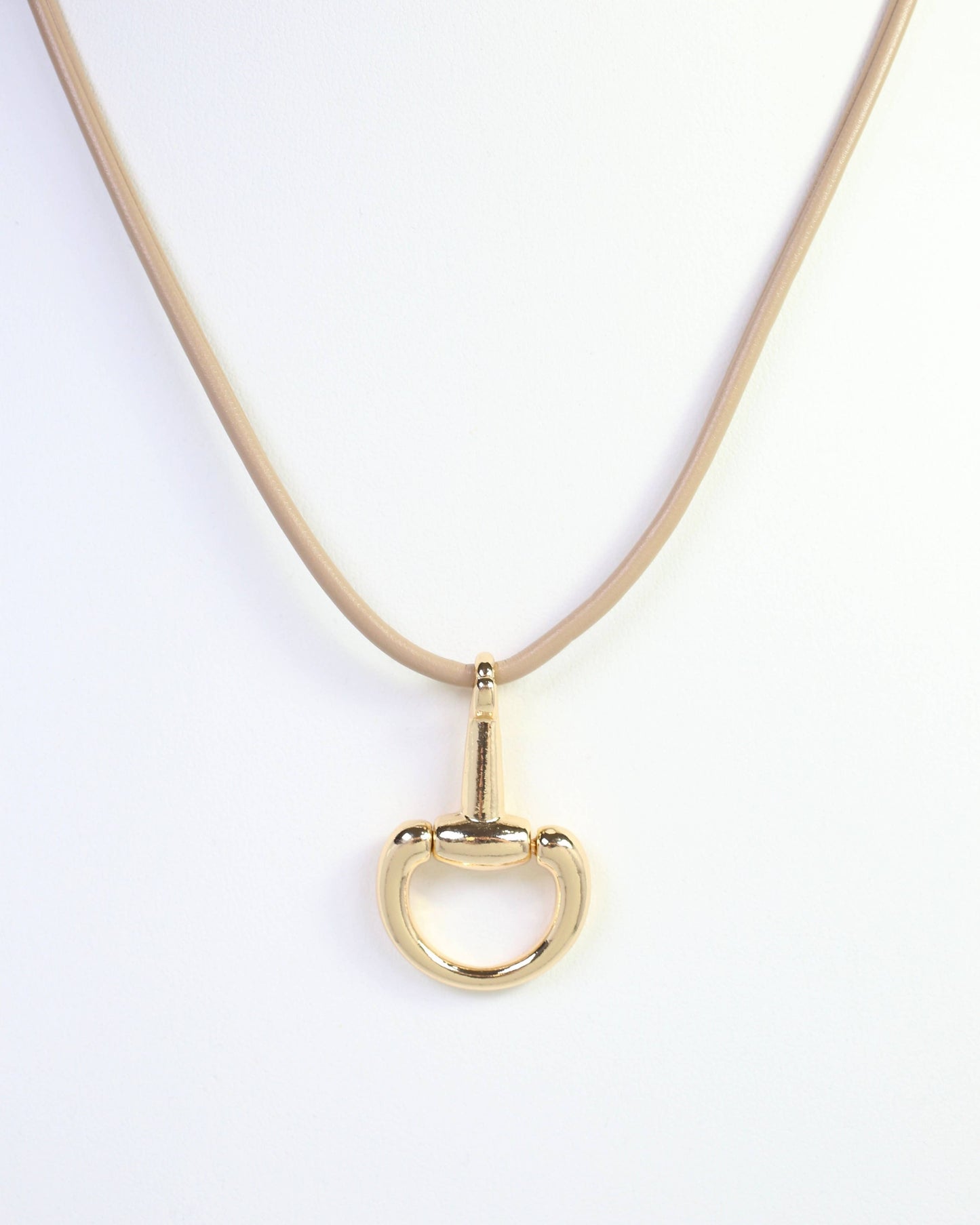 Finley Horsebit Cord Necklace TAN: Default