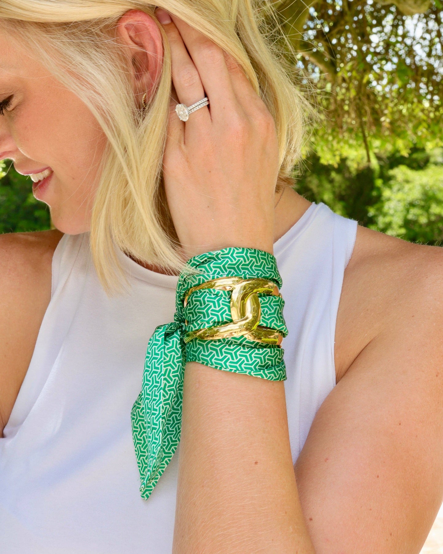 Serafina Scarf Bracelet Green: Default