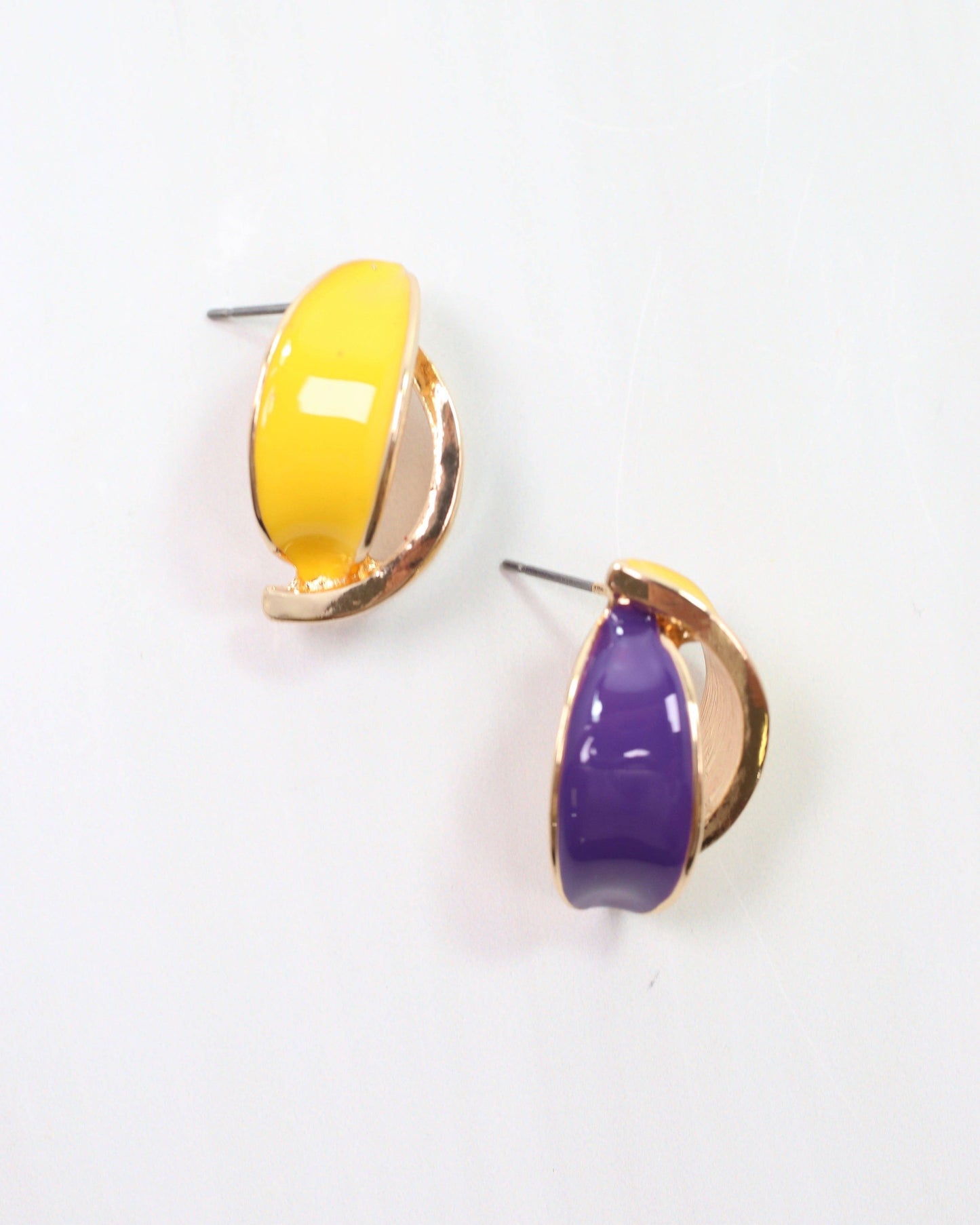 Cora Game Day Earring Purple Yellow: Default