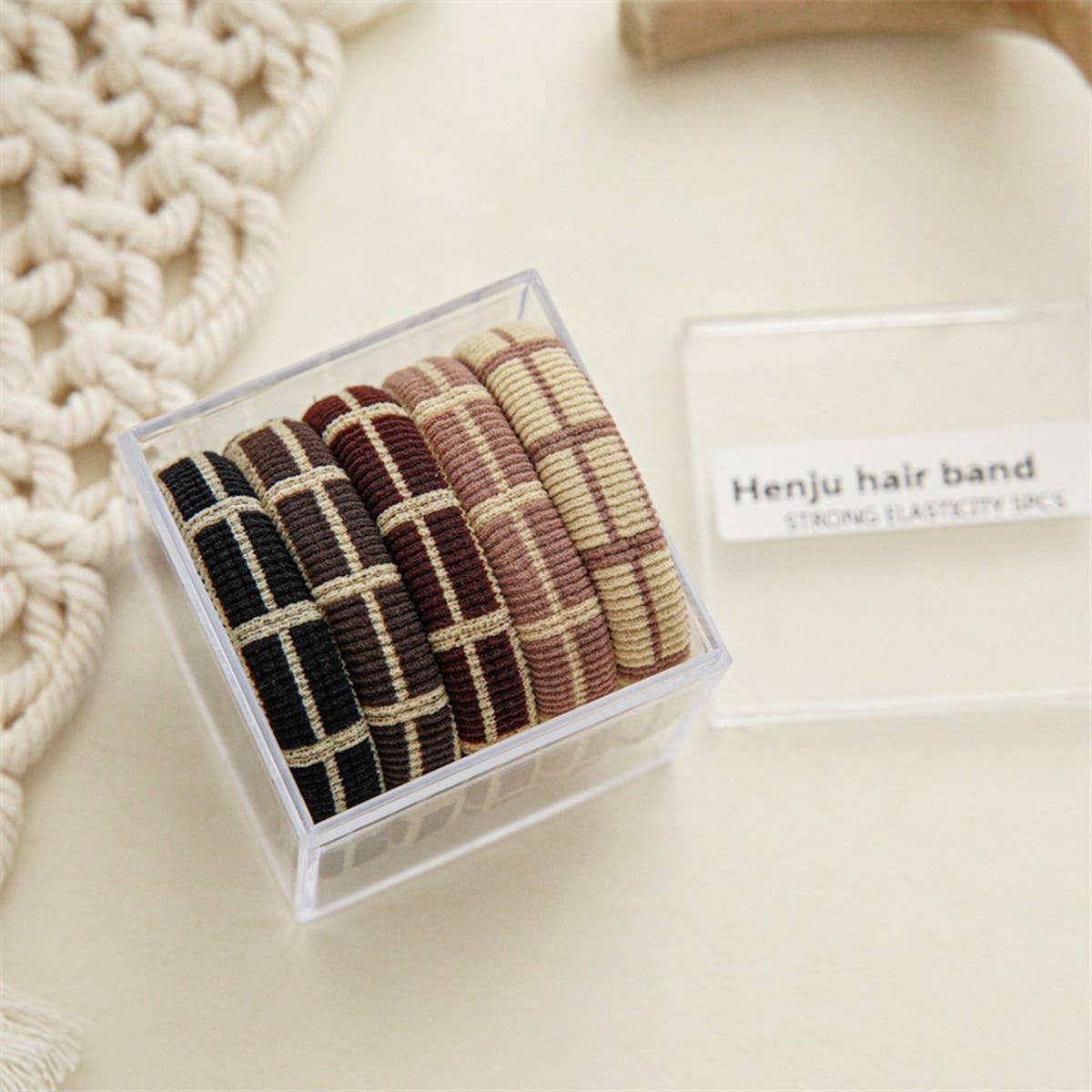 5-PIECE SET OF HIGH ELASTIC HAIR TIES_CWAHA1112: BLACKWHITE / (OS) 3