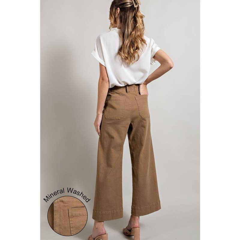 Soft washed wide leg pants: COCO