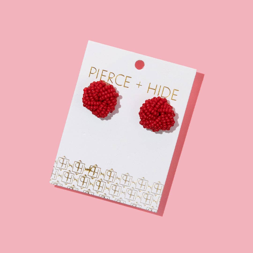 Custom Beaded Knot Stud Earrings | Knotted Stud : Mustard