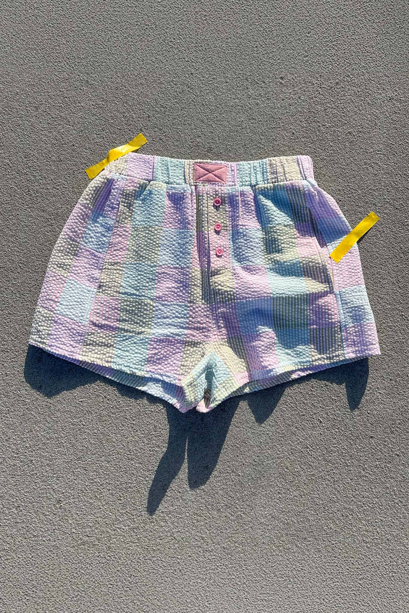 Blue Striped & Checker Boxer Shorts