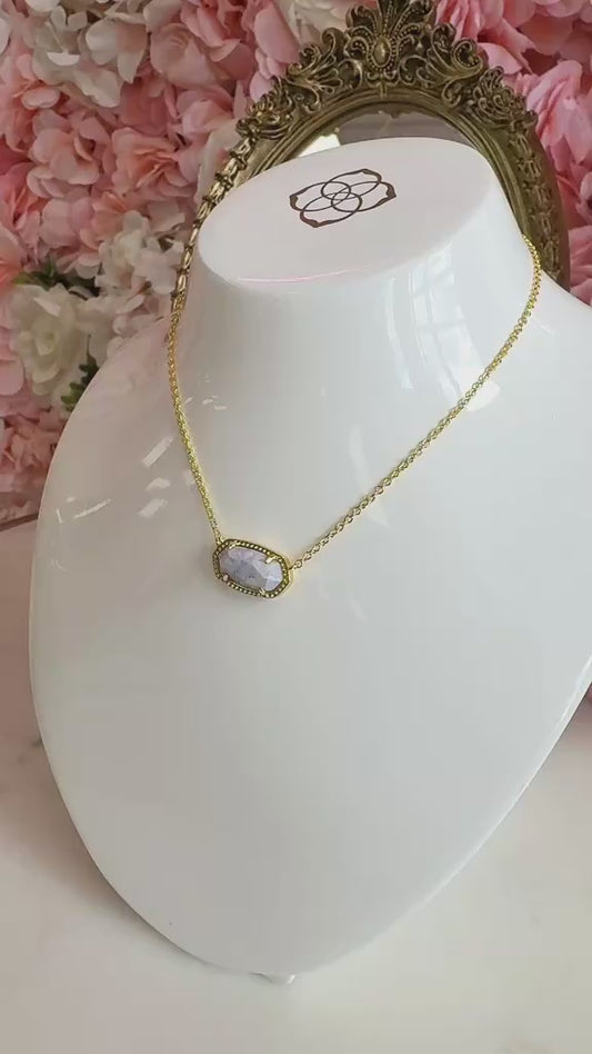 Elisa Gold Variegated Light Blue Magnesite 484 Kendra Scott
