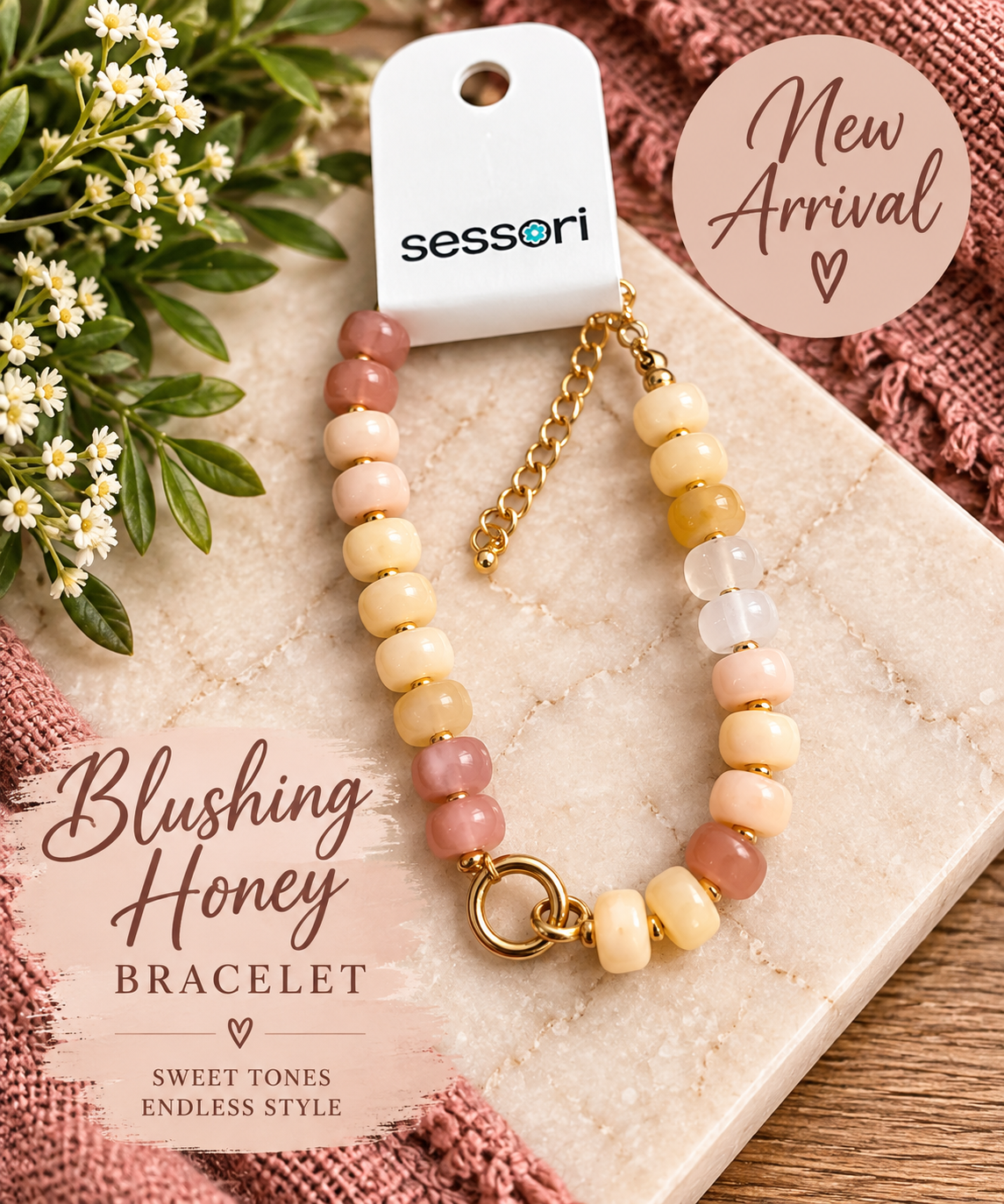 Blushing Honey Bracelet 🌸🍯