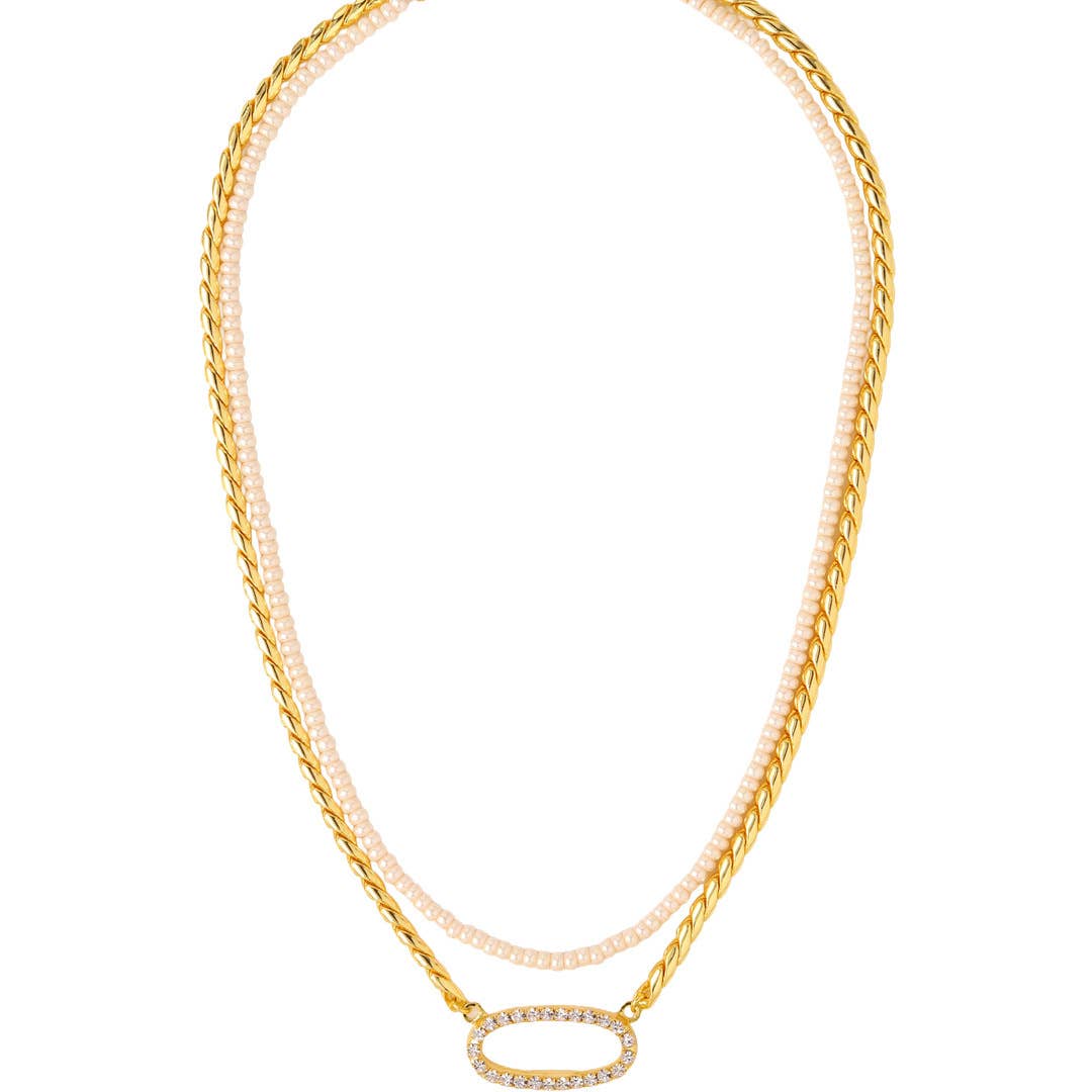 Percy Tennis Necklace -Clear
