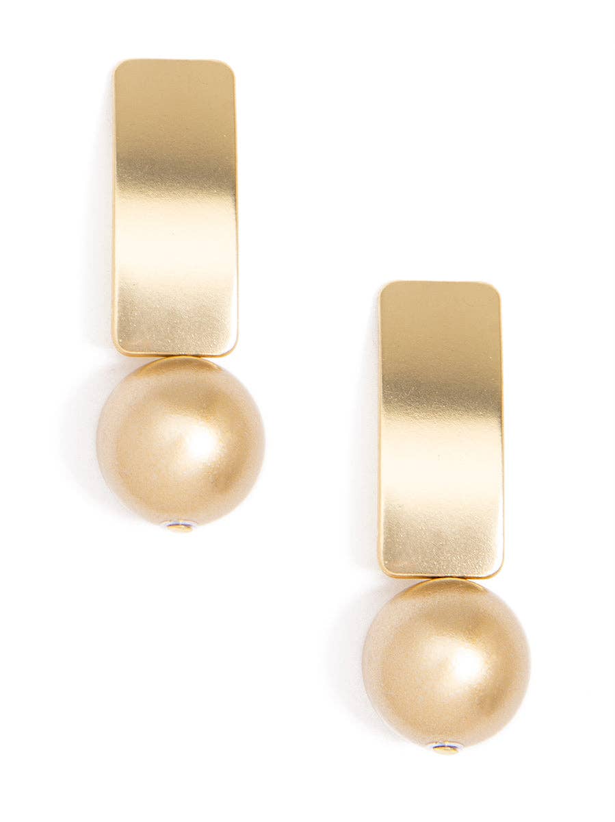 ZENZII: Matte Gold Resin Bead Drop Earring