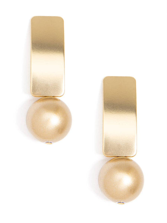 ZENZII: Matte Gold Resin Bead Drop Earring