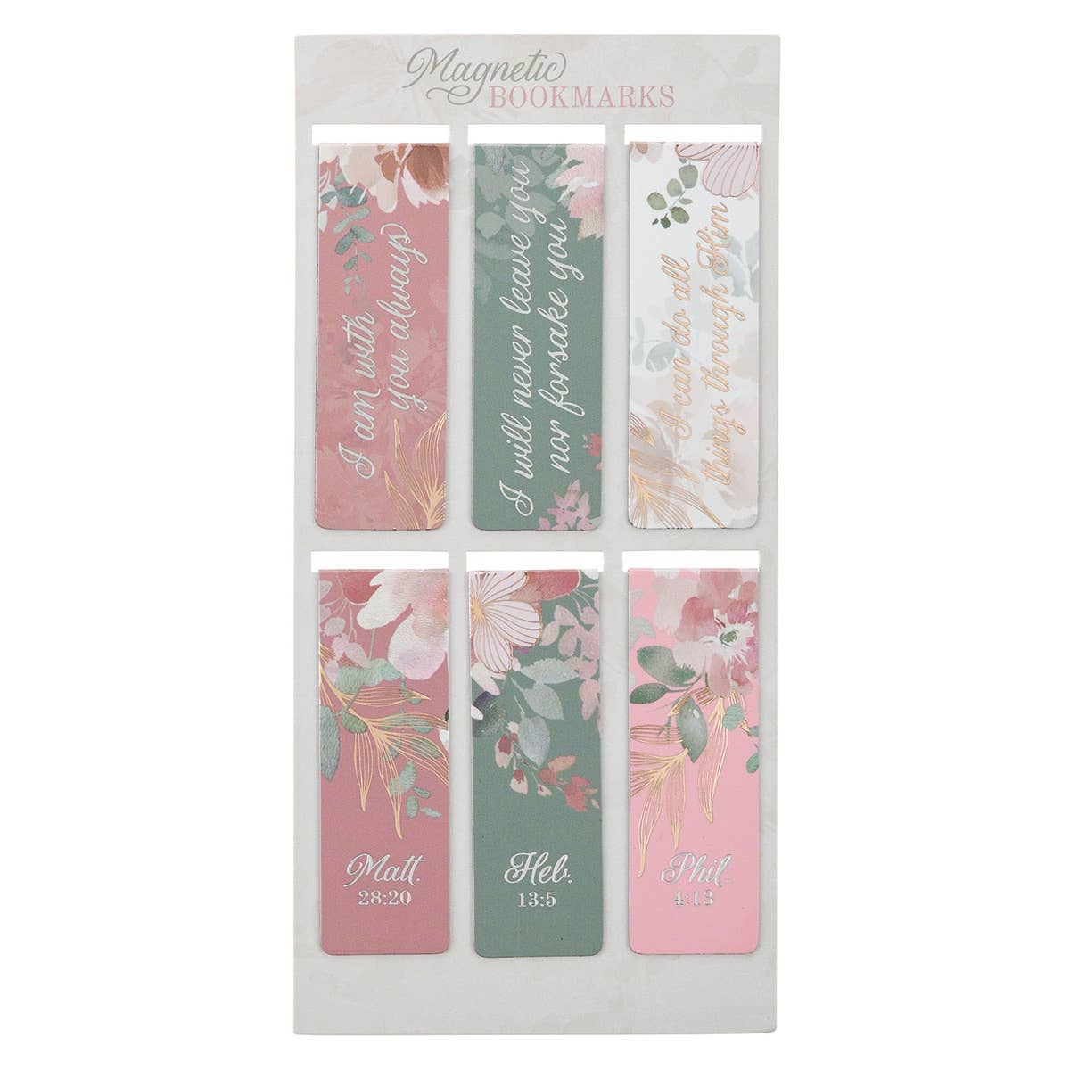 Magnetic Bookmark set Foiled Floral
