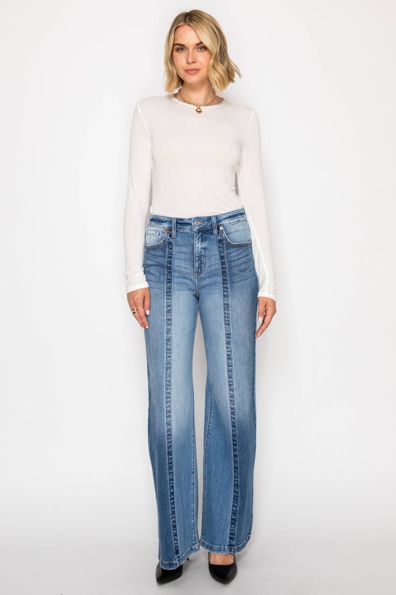 ECO FRIENDLY TUMMY CONTROL HIGH RISE RELAXED FLARE JEANS