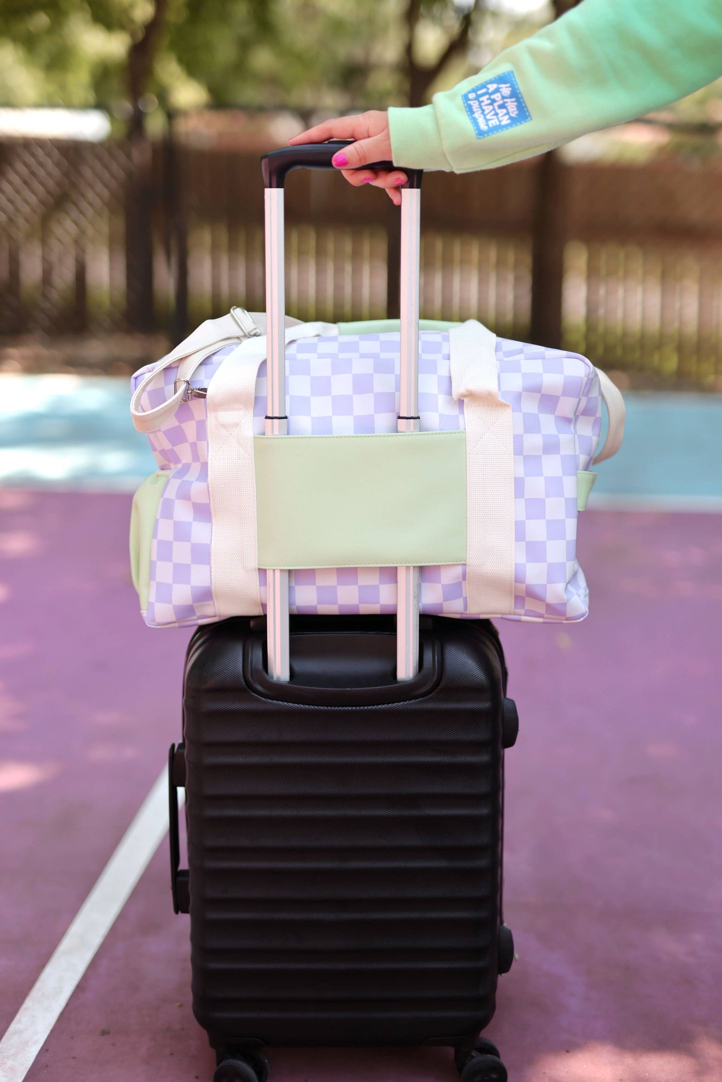 Duffle Bag - Daydream Checkered (Lime/Lilac/Cream)