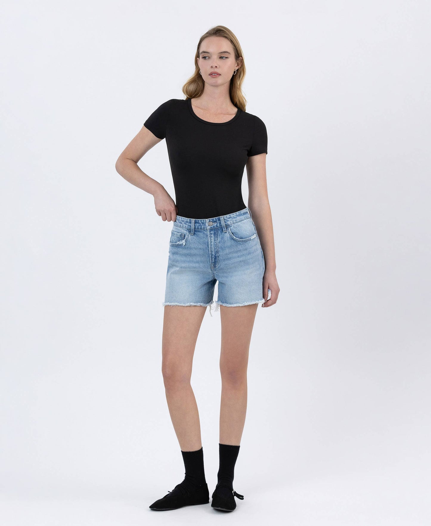 HIGH RISE BOYFRIEND DENIM SHORTS T6750: CLASSY