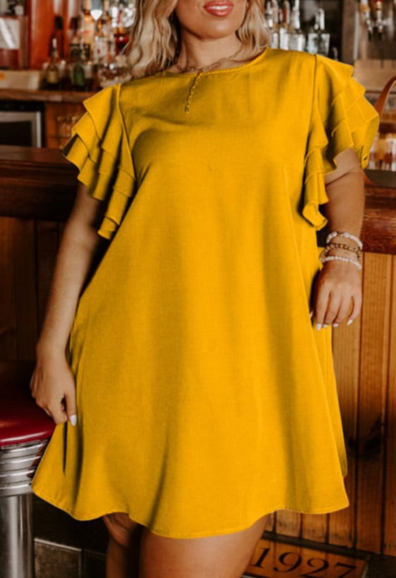 Mustard Yellow Plus Size Dress