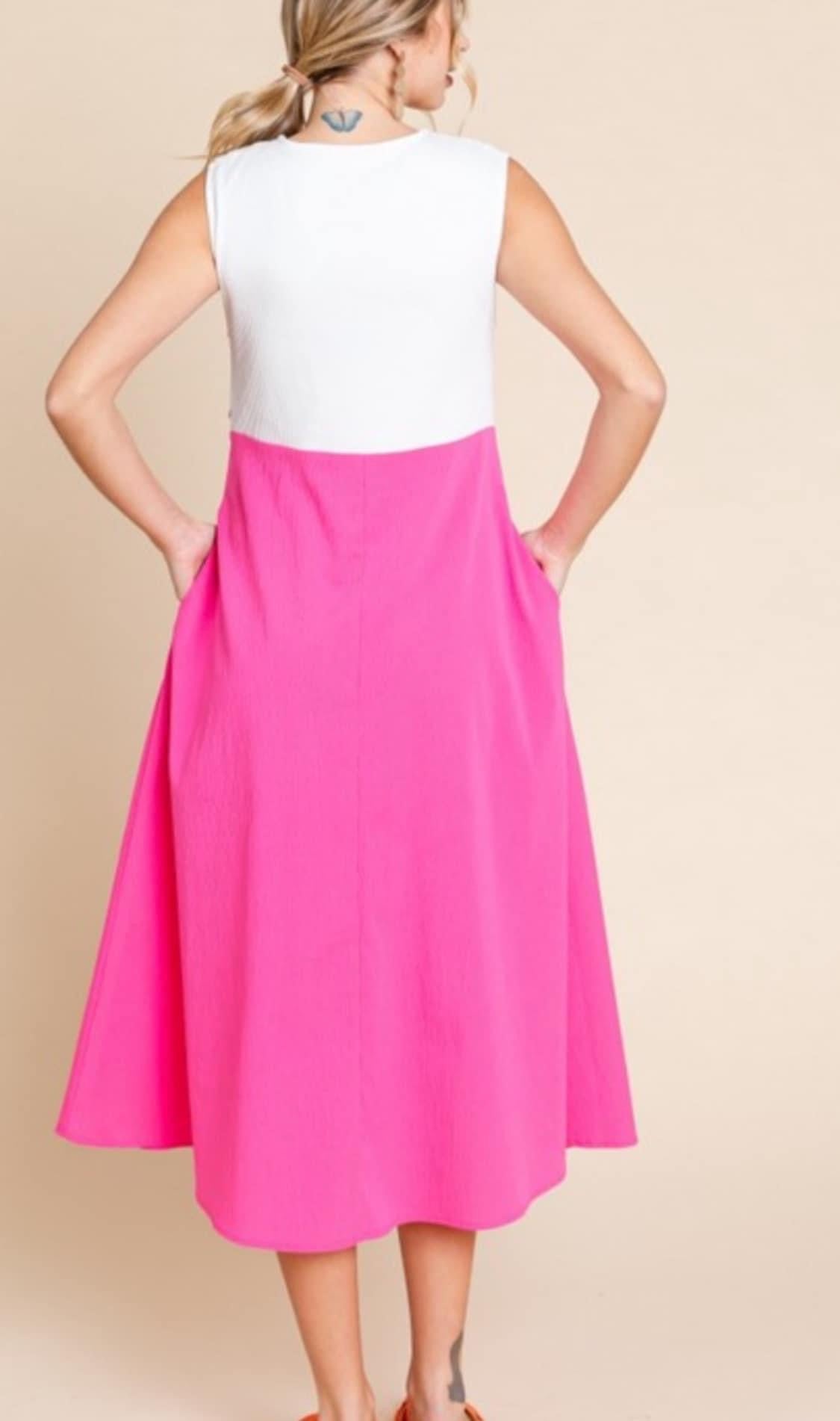 Pink and White Retro Dress