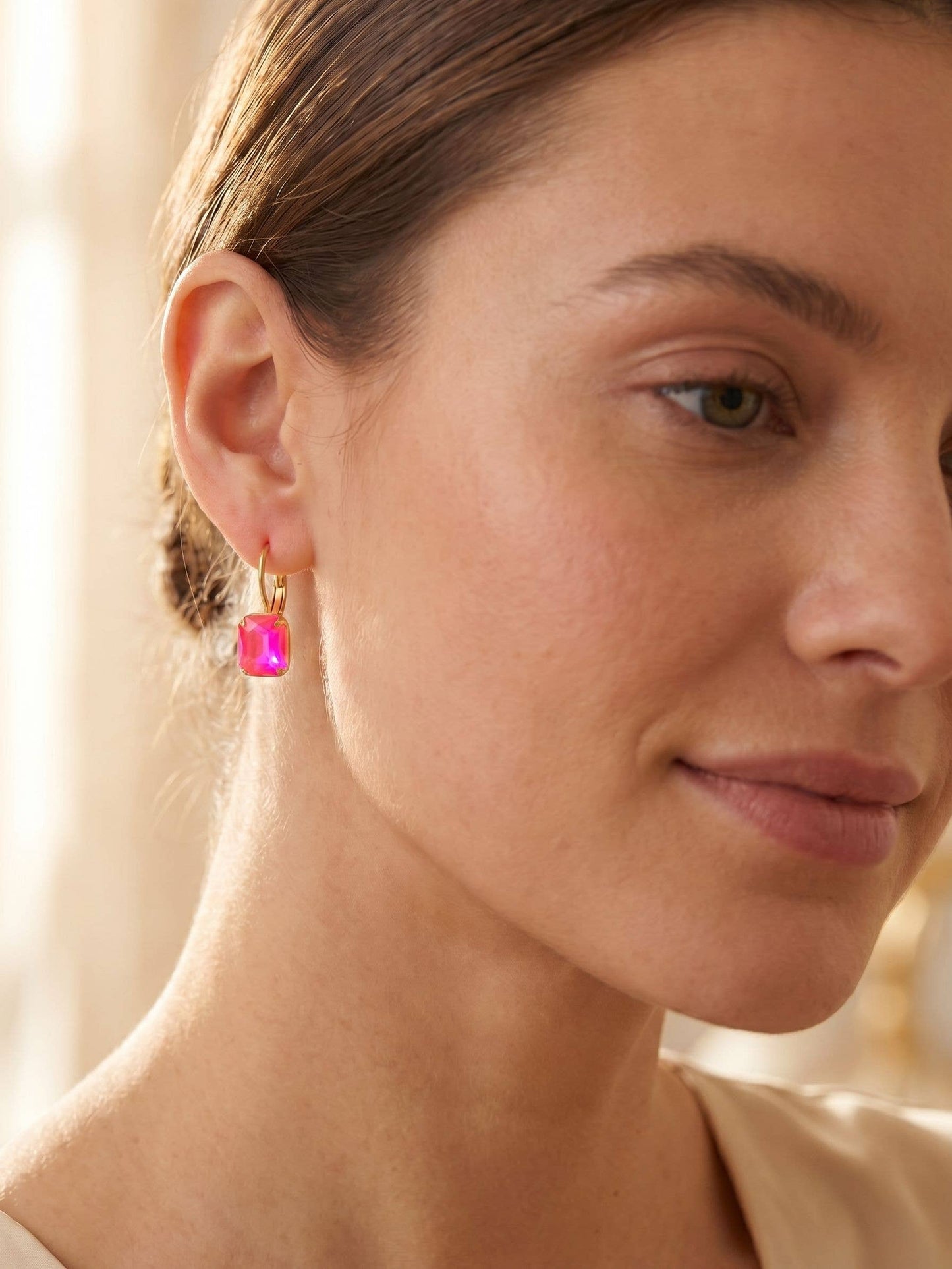 Octavia Dangle Earrings - Pink