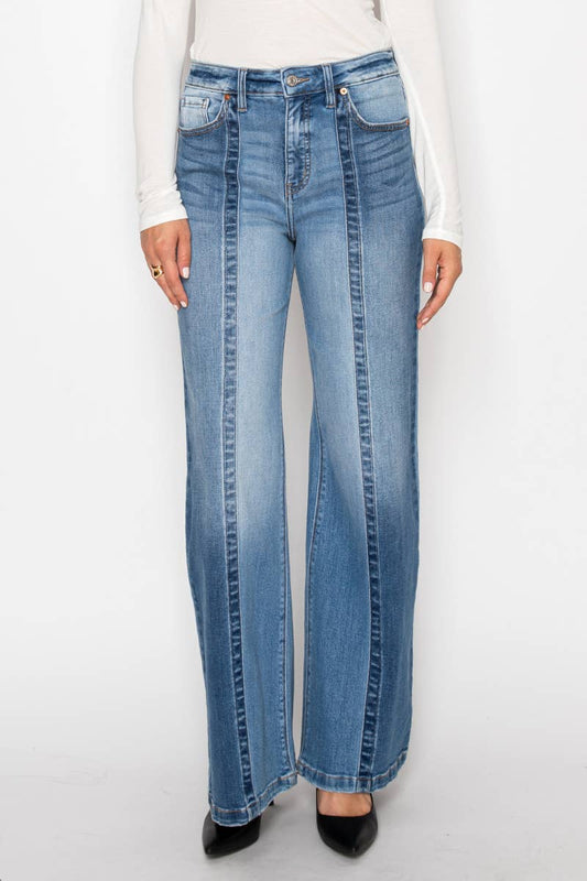 ECO FRIENDLY TUMMY CONTROL HIGH RISE RELAXED FLARE JEANS