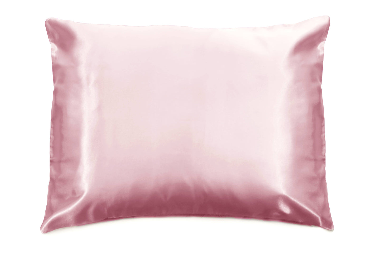 Pink Opalescent Gift Box with Bow - QN/STD Satin Pillowcase : Blue floral