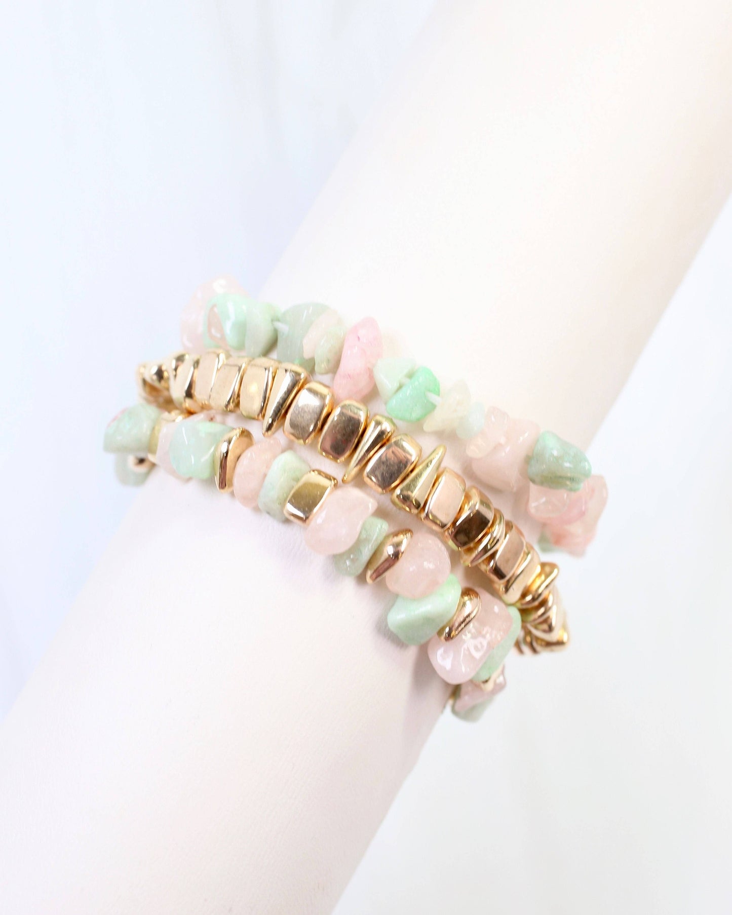 Eastpointe Beaded Stretch Bracelet Set Blush: Default