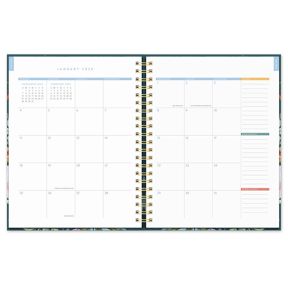 2026 Bella Flora Extra-Large Spiral Planner