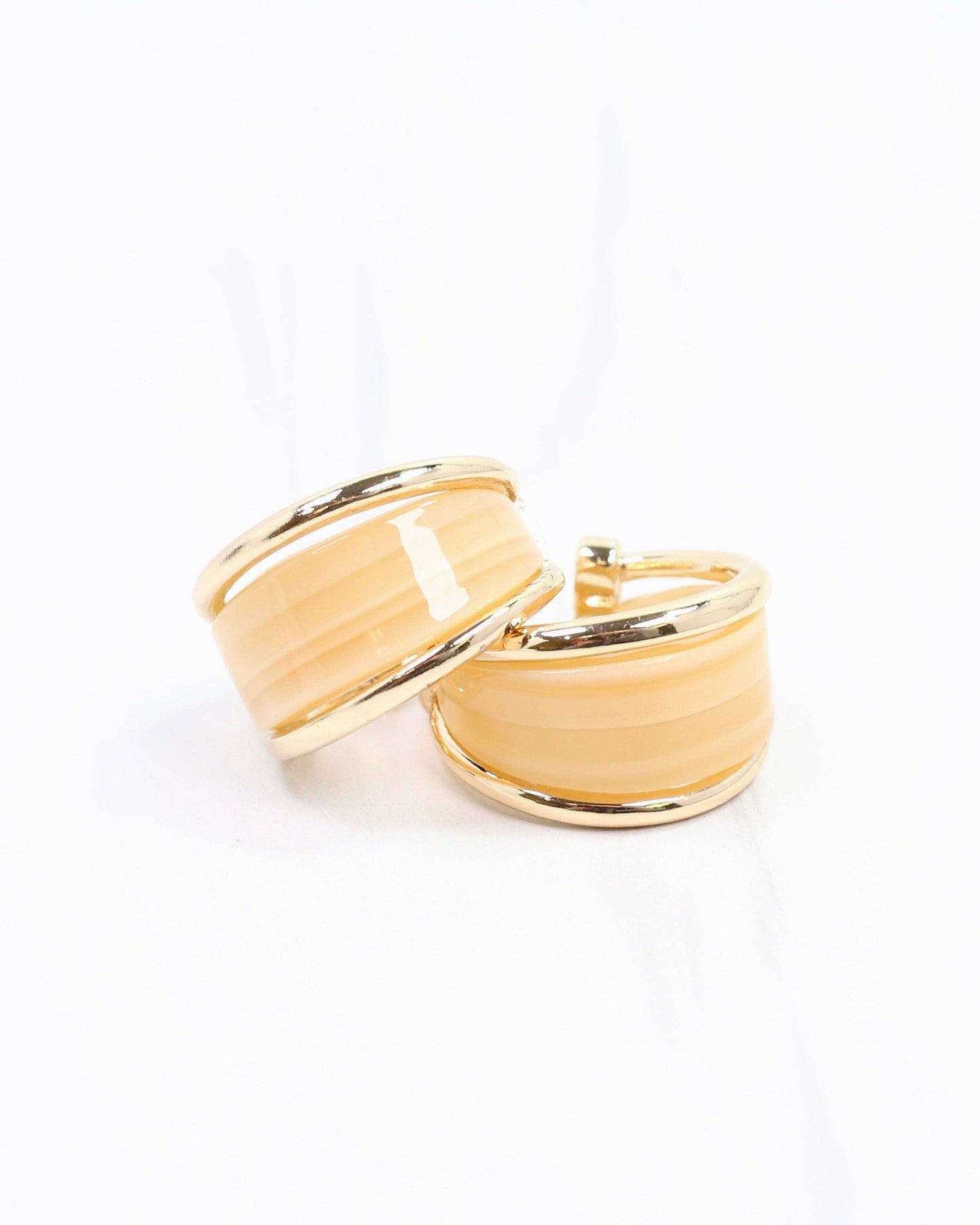 Daphne Gold Trimmed Hoop Natural: Default