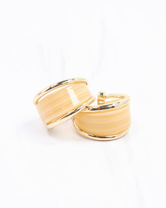 Daphne Gold Trimmed Hoop Natural: Default