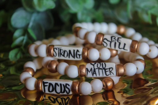 White and Gold Audra Style Bracelets