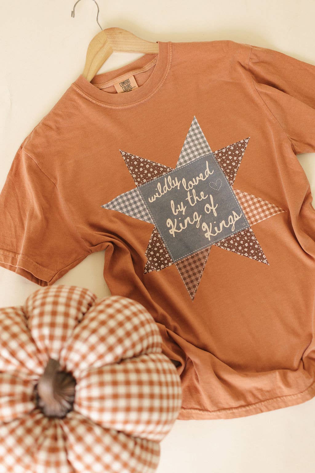 Quilt Patch Wildly Loved By The King Graphic Apparel Short Sleeve Tee