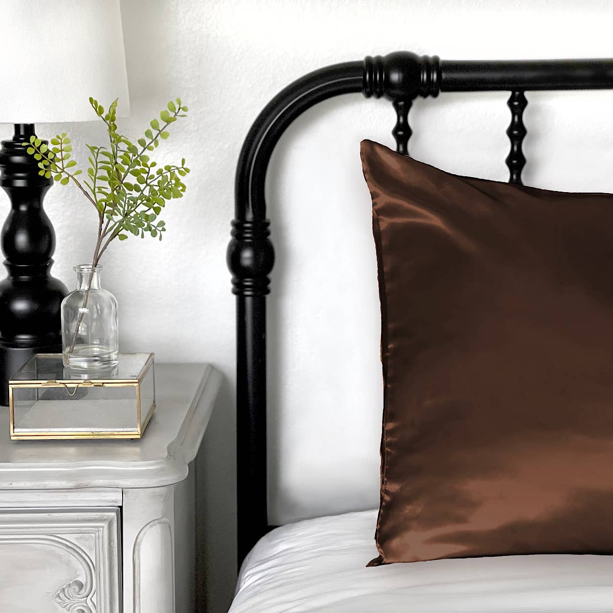 Pink Opalescent Gift Box with Bow - QN/STD Satin Pillowcase : Pink