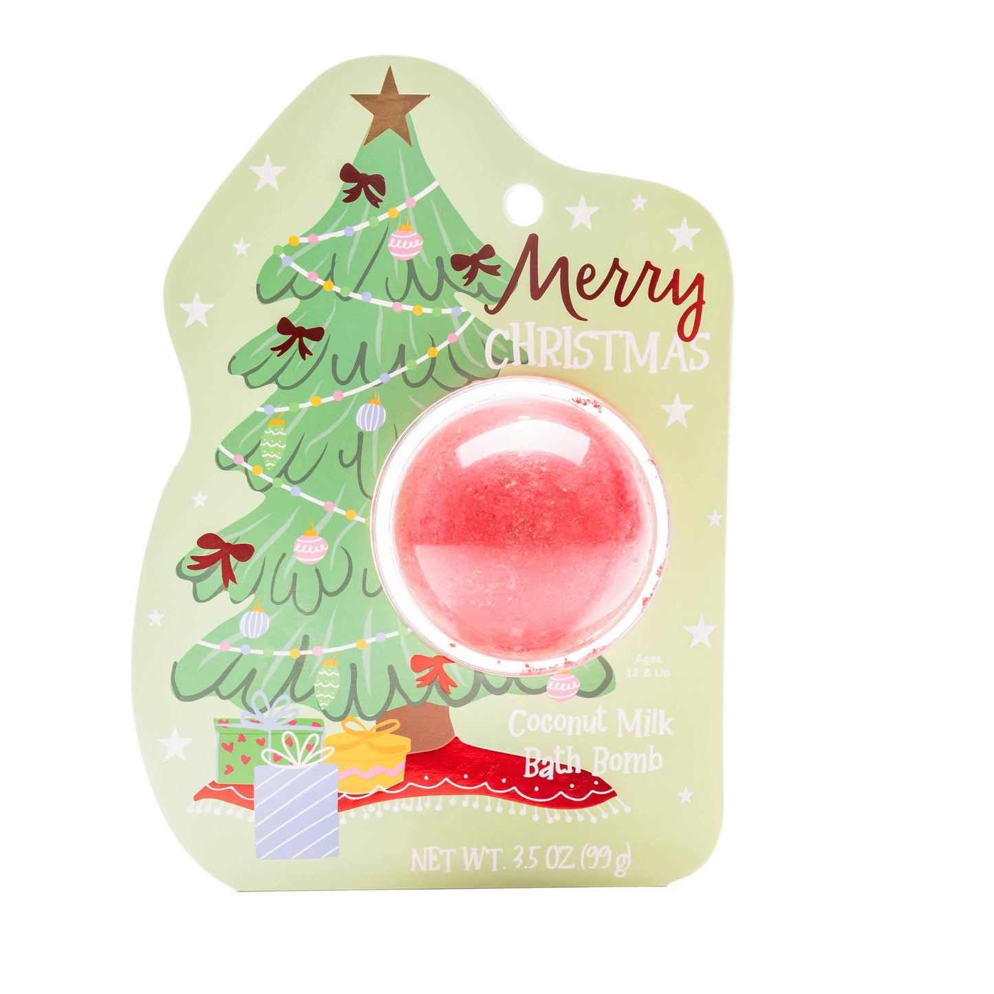 Christmas Tree Clamshell Bath Bomb - Merry Christmas