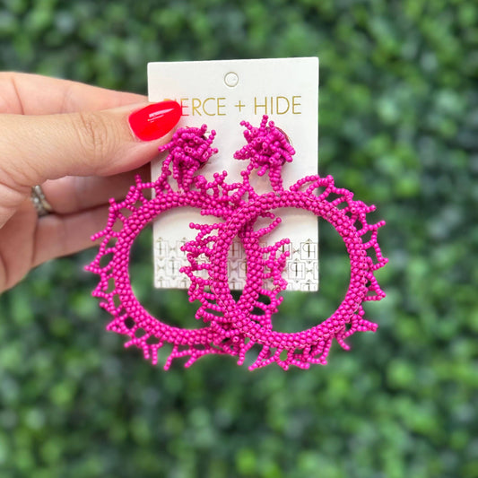 Custom Fuchsia Coral Burst Earring