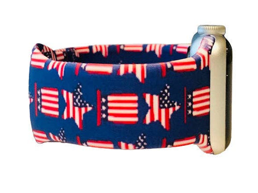 Patriotic Stars and Stripes  Apple Watch Band - USA: 38/40mm