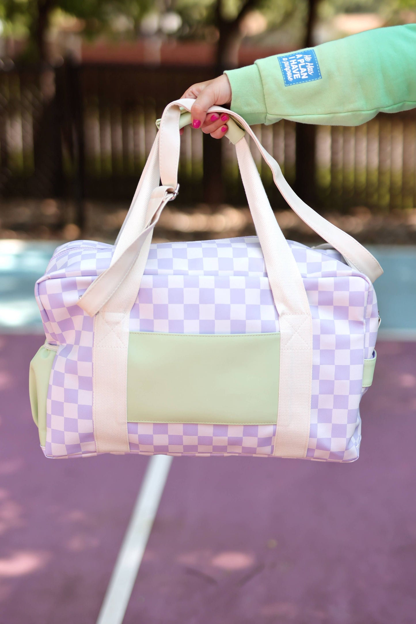 Duffle Bag - Daydream Checkered (Lime/Lilac/Cream)